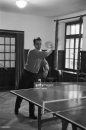 Hazar Imam playing table tennis